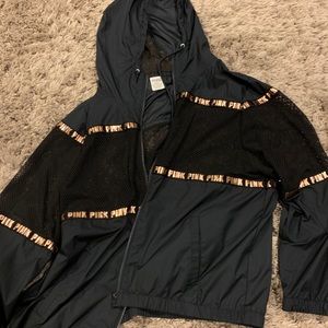 Victoria Secret Pink Black Mesh Wind Breaker